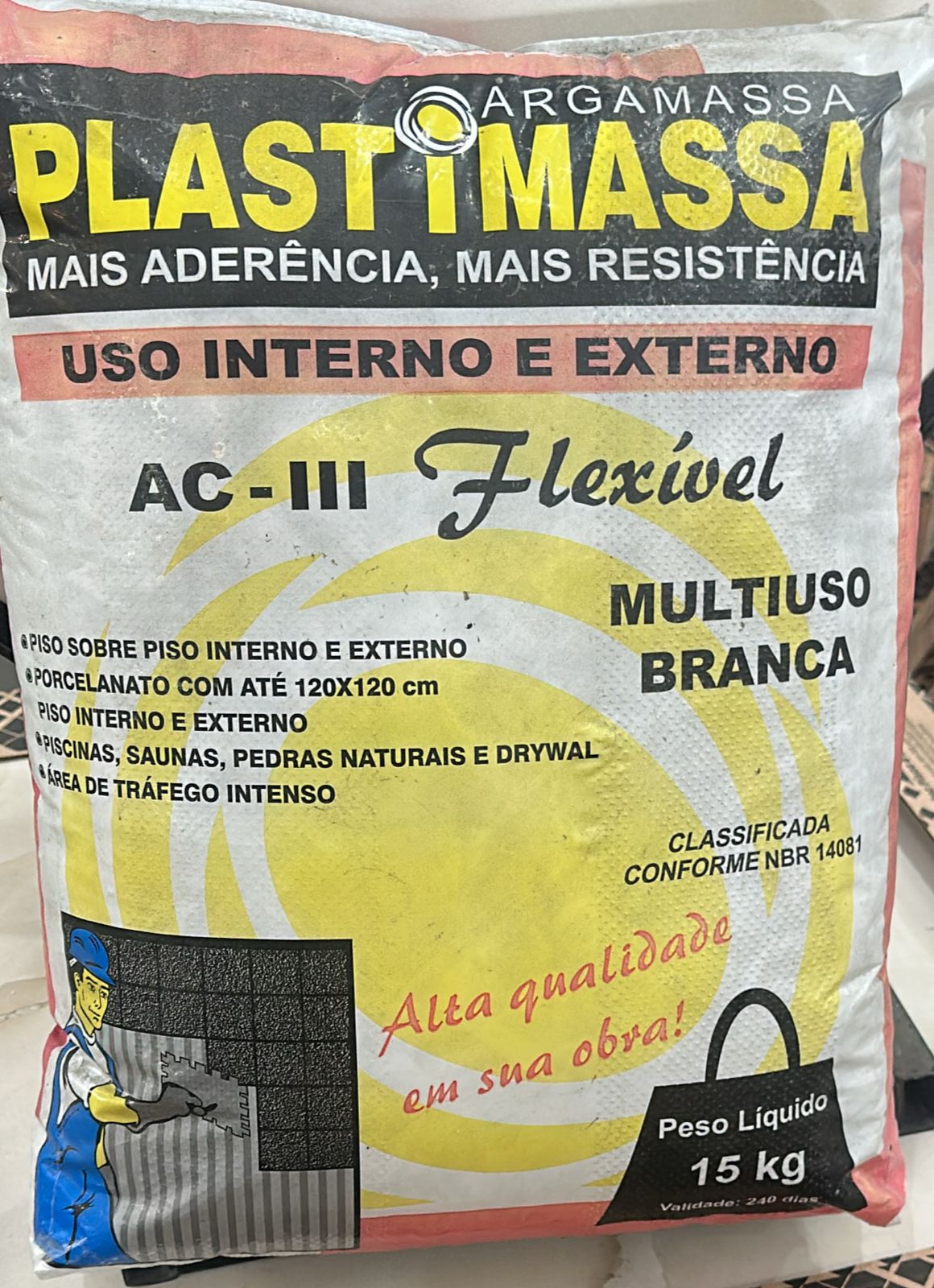 Argamassa colante Plastimassa AC-III Flexível