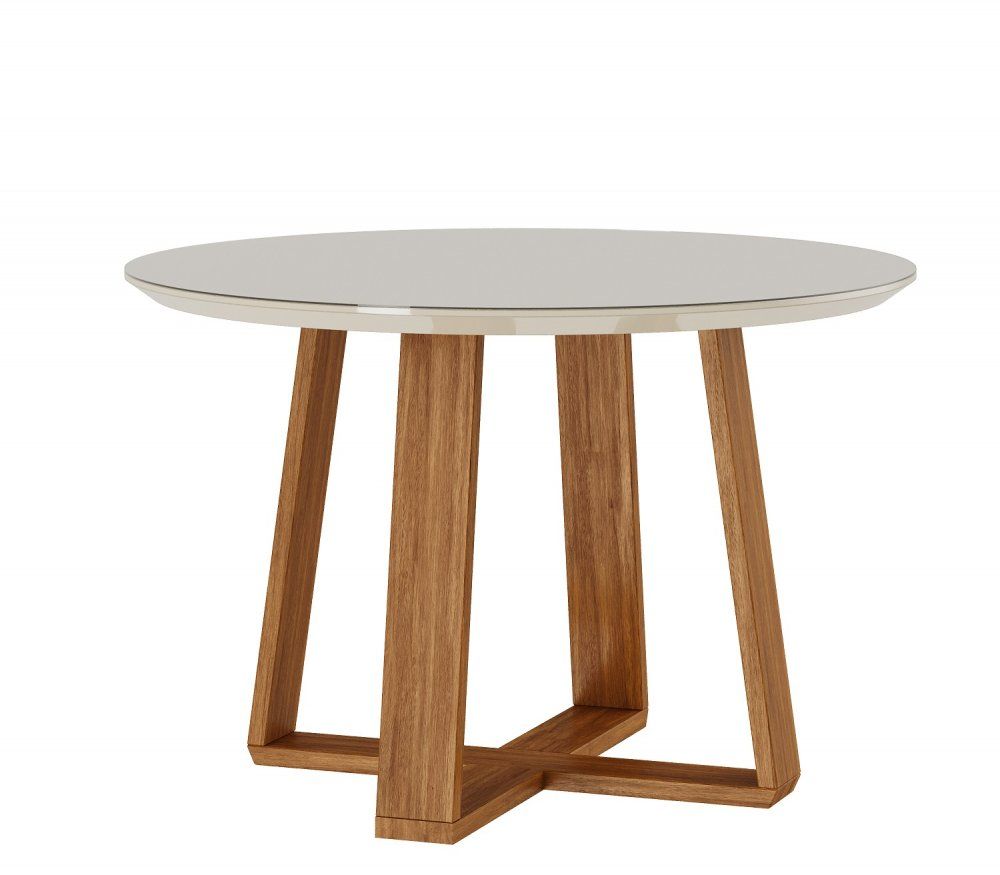 MESA MOVEIS IMCAL WOOD 1.2 REDONDA OFF WHITE/NATURE