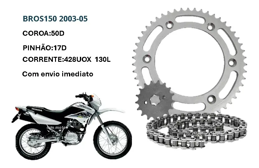 Kit Transmissão Relação Scud Bros150 2003-2005 C/Retentor