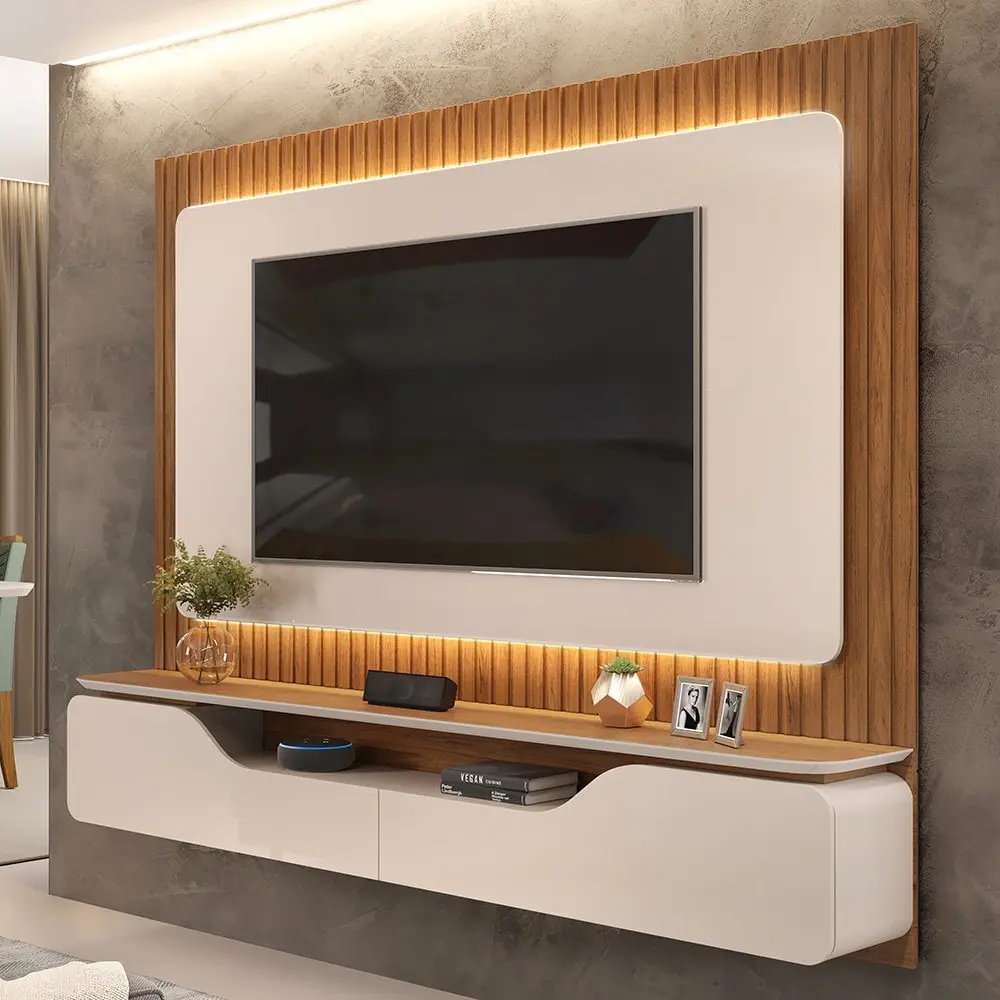 PAINEL DJ MOVEIS TREVISO OFF WHITE/FREIJO 210X180X32,5