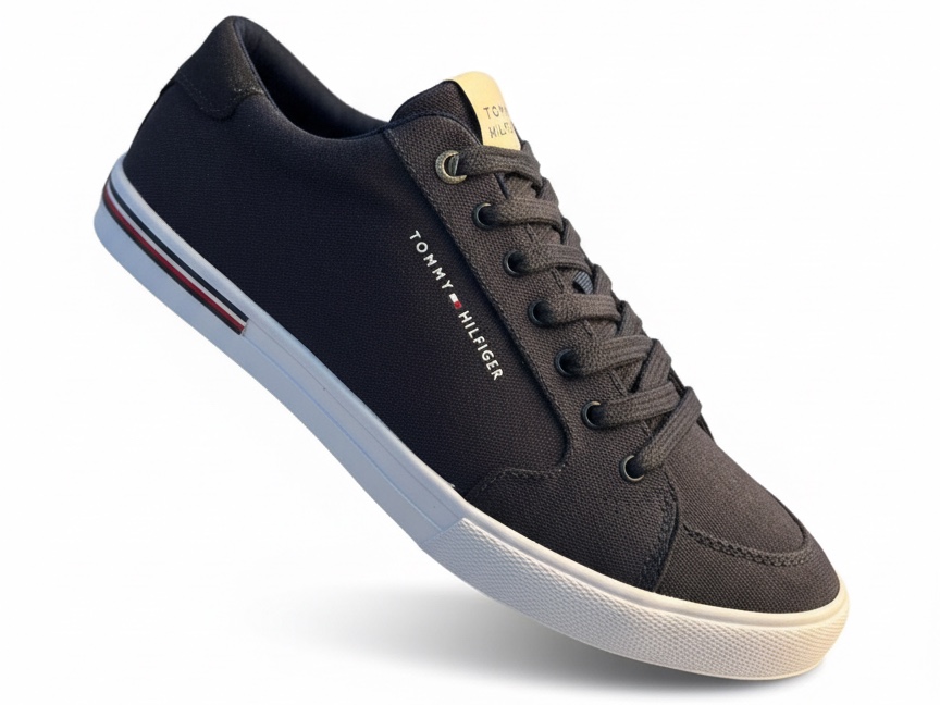 Tênis Masculino Tommy Hilfiger Clássico Harrison Azul Marinho Casual