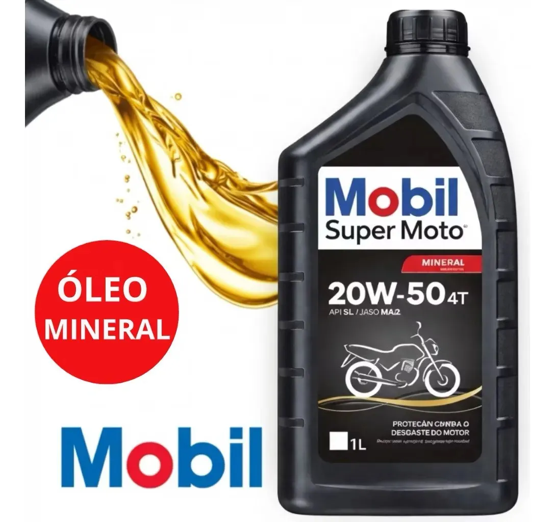 Óleo de Motor Mobil Super Moto Mineral 20W-50 4T