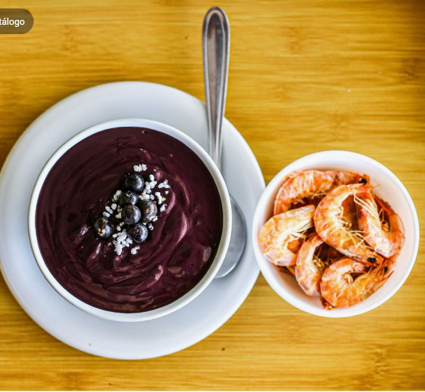Açaí Cremoso com Camarão Salgado.