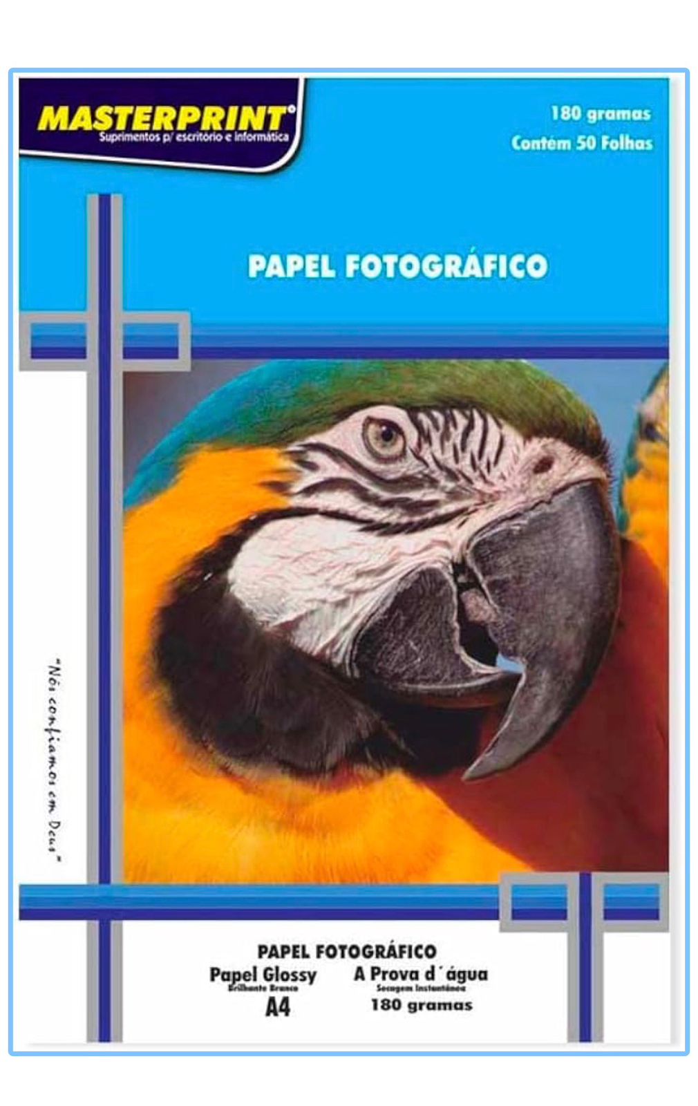 Papel Fotográfico, Inkjet, A4, Glossy, 180 g, Multicor, Pacote de 50 folhas.