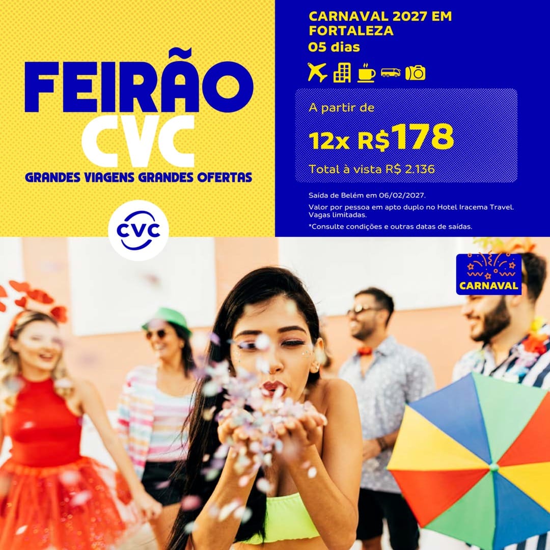 Pacote de Carnaval 2027 em Fortaleza por 5 dias